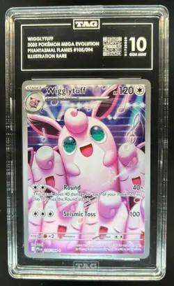 2025 Pokemon Phantasmal Flames Wigglytuff Illustration Rare #105/094 TAG 10 - Image 1