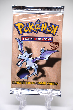 Pokemon WOTC Fossil Unlimited Booster Pack Vintage Sealed TCG Aerodactyl - Image 1