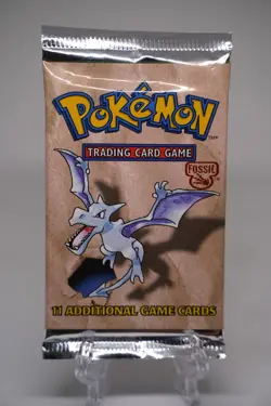 Pokemon WOTC Fossil Unlimited Booster Pack Vintage Sealed TCG Aerodactyl - Image 1