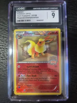 Flareon Pokemon 2012 Dark Explorers 12/108 Regional Championships CGC 9 Mint - Image 1