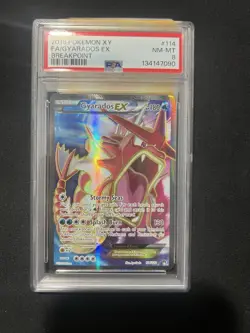 2016 POKEMON XY BREAKPOINT #114/122 GYARADOS EX FULL ART PSA 8 - Image 1