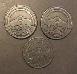 3 X Pokemon Coins Tokens Groudon Rayquaza Energy Legendary Hoenn SHINY - Image 2