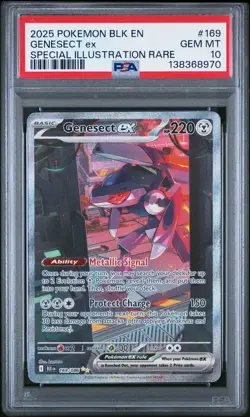 2025 POKEMON BLK EN-BLACK BOLT SPECIAL ILLUSTRATION RARE #169 GENESECT EX PSA 10 - Image 1