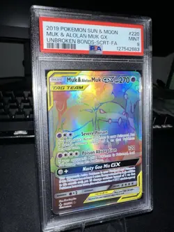 PSA 9 2019 Pokemon Sun & Moon Muk Alolan Muk GX Unbroken Bonds FA Secret Rare - Image 2