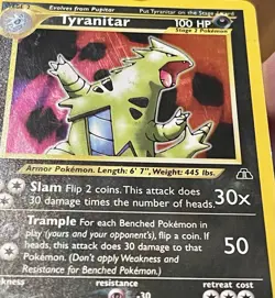 Pokemon TCG Tyranitar 12/75 Holo Rare WOTC Neo Discovery LP - Image 3