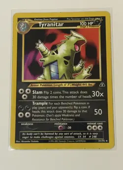 Pokemon TCG Tyranitar Neo Discovery Holo Card 12/75 Unlimited Rare - Image 2