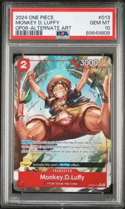 PSA 10 Monkey.D.Luffy (Alternate Art) OP06-013 Wings of the Captain Foil - Image 1
