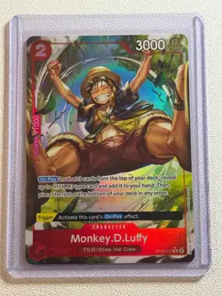 One Piece CCG Monkey D Luffy OP06-013 Alt Art Wings of the Captain English NM - Image 1