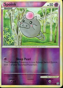 POKEMON TRIUMPHANT EXPANSION REVERSE HOLO CARD 77/102 SPOINK ex - Image 1