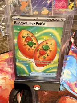 Buddy Buddy Poffin 167/132 Mega Evolution Secret Rare Pokemon Card NM In Hand - Image 1