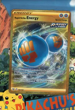 Pokemon TCG Rapid Strike Energy 182/163 Battle Styles Gold Secret Rare NM/M - Image 1