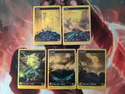 Magic The Gathering Aetherdrift First Place Foil Land Lot Set Of 5 - Image 1