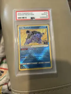 Pokemon Go 2022 Radiant Blastoise Holo Rare Card 018/078 PSA 10 Gem Mint - Image 1