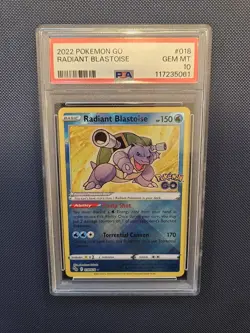 PSA 10 Gem Mint Radiant Blastoise 018/078 Pokemon GO Holo Pokemon TCG - Image 1