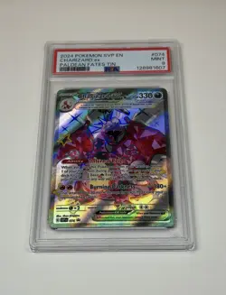 2024 POKEMON SVP EN-SV BLACK STAR PROMO PALDEAN FATES TIN CHARIZARD EX 074 PSA 9 - Image 1