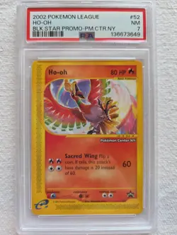 HO-OH POKEMON CENTER NY #52- 2002 BLK.STR PSA NM 7 - Image 4