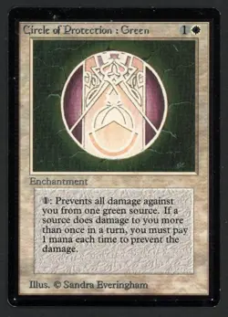 ***Beta Circle of Protection Green*** MTG Beta Magic Kid Icarus - Image 1
