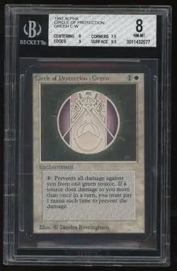 MTG Limited Edition Alpha 1993 Circle of Protection: Green BGS 8 - Image 1