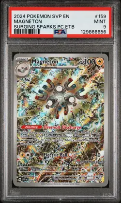 2024 POKEMON SURGING SPARKS POKEMON CENTER ETB PROMO SVP #159 MAGNETON PSA 9 - Image 1