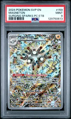 2024 POKEMON SURGING SPARKS POKEMON CENTER ETB PROMO SVP #159 MAGNETON PSA 9 - Image 1