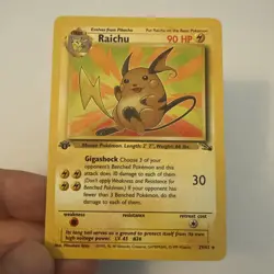Raichu | 1st Edition | Fossil | 29/62 | NM-M | Pokemon | WotC - Image 1