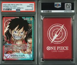 One Piece Card Monkey D. Luffy OP01-003 Alt Art, Romance Dawn Psa10 Errata - Image 2