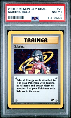 Sabrina 20/132 Pokemon Gym Challange Holo Rare PSA 8 NM-MT #20 - Image 1