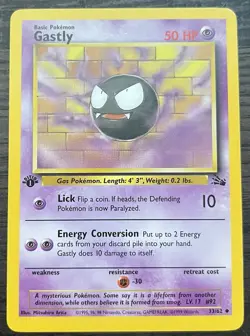 1st Edition Gastly 33/62 Pokemon TCG WOTC Base Set Fossil MINT NM - Image 1
