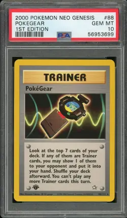 2000 Pokemon Neo Genesis 1st Edition #88 Pokegear PSA 10 Gem Mint - Image 1