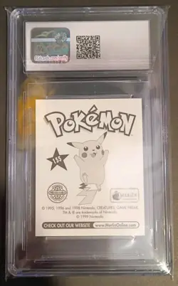 1998 Pokemon Merlin Series 1 #155 Caterpie Sticker (CGC 7) - Image 3