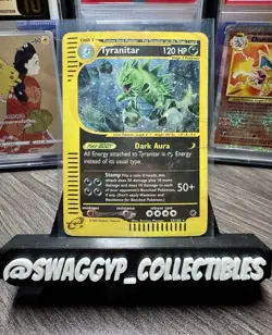 ◓Tyranitar 29/165 Expedition Base Set 2002 - Pokemon TCG Holo Rare e-Reader*DMG◓ - Image 1