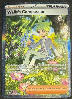 Wally's Compassion MEG EN 186/132 SIR Me01: Mega Evolution Pokemon TCG NM - Image 1