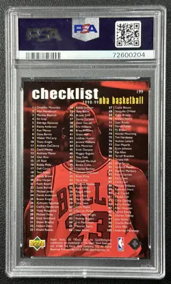 MICHAEL JORDAN PSA 7 1998-99 UPPER DECK CHOICE #199 CL PRIME CHOICE RESERVE /100 - Image 2