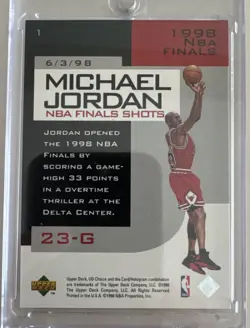 1998-99 Upper Deck UD Choice Preview NBA Finals Shots Michael Jordan #7 23-G - Image 2
