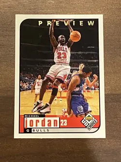 1998-99 Upper Deck UD Choice Preview Michael Jordan #23 Chicago HOF PWE 🐐v2 - Image 1
