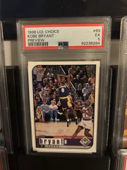 1998-99 Upper Deck UD Choice Preview Kobe Bryant #69 PSA 5 - Image 1