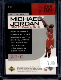 1998-99 Upper Deck Choice Preview Michael Jordan NBA Finals Shots #10 Bulls - Image 2