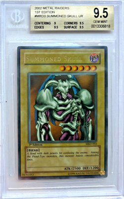2002 Yu-Gi-Oh! Summoned Skull MRD-003 1st Edition Ultra Rare BGS 9.5 Gem Mint - Image 1