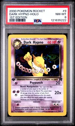 2000 POKEMON ROCKET 1ST EDITION #9 DARK HYPNO HOLO PSA 8 - Image 1