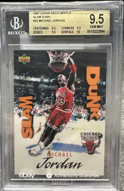 1997-98 Upper Deck Nestle Slam Dunk - Michael Jordan #SD 22 Graded 9.5 GEM MINT - Image 1