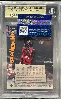 1997-98 Upper Deck Nestle Slam Dunk - Michael Jordan #SD 22 Graded 9.5 GEM MINT - Image 2
