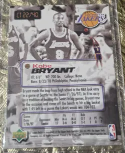 1997-98 Upper Deck Nestle Slam Dunk - Crunch Time Kobe Bryant #CT 22 - Image 2