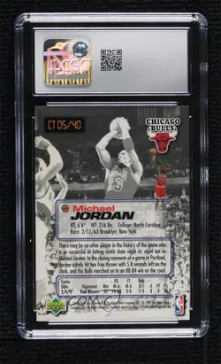 1997-98 Upper Deck Nestle Slam Dunk Crunch Time Michael Jordan #CT05 CGC 6 HOF - Image 2