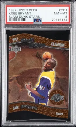 1997 UPPER DECK NESTLE CRUNCH SLAM DUNK CONTESTANTS #CC1 KOBE BRYANT PSA 8 - Image 1