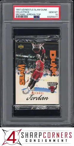 1997 UPPER DECK/NESTLE SLAM DUNK CELLO PACK MICHAEL JORDAN TOP PSA 10 - Image 1