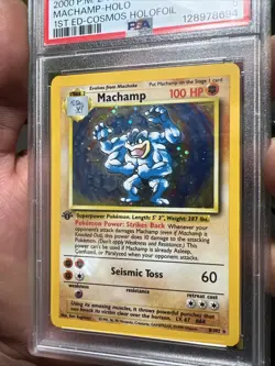 Pokemon TCG Machamp Holo 1st Edition Cosmos Holo 2-player CD-ROM PSA 5 EX - Image 3