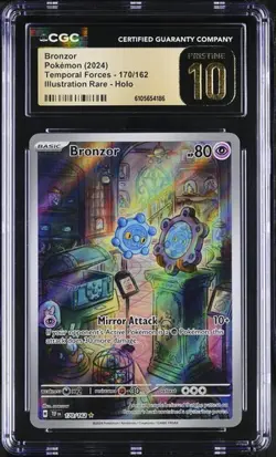 Pokemon Bronzor (2024) Temporal Forces 170/162 CGC PRISTINE 10 - Image 1