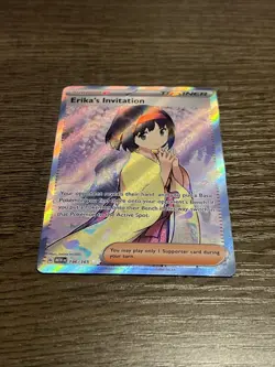 Pokemon TCG Erika's Invitation Scarlet & Violet Holo Ultra Rare Card 196/165 - Image 2