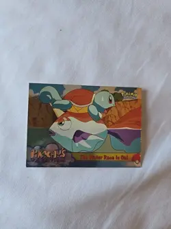 1998 Topps Chrome Pokemon Pikachu Vacation The Water Race Is On! Holo Foil - Image 1