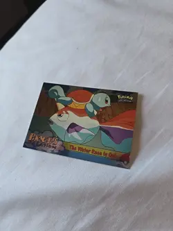 1998 Topps Chrome Pokemon Pikachu Vacation The Water Race Is On! Holo Foil - Image 3